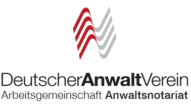 Ein Siegel des Deutschen Anwalt Vereins - Arbeitsgemeinschaft Anwaltsnotariat, welches die Mitgliedschaft bestätigt.
